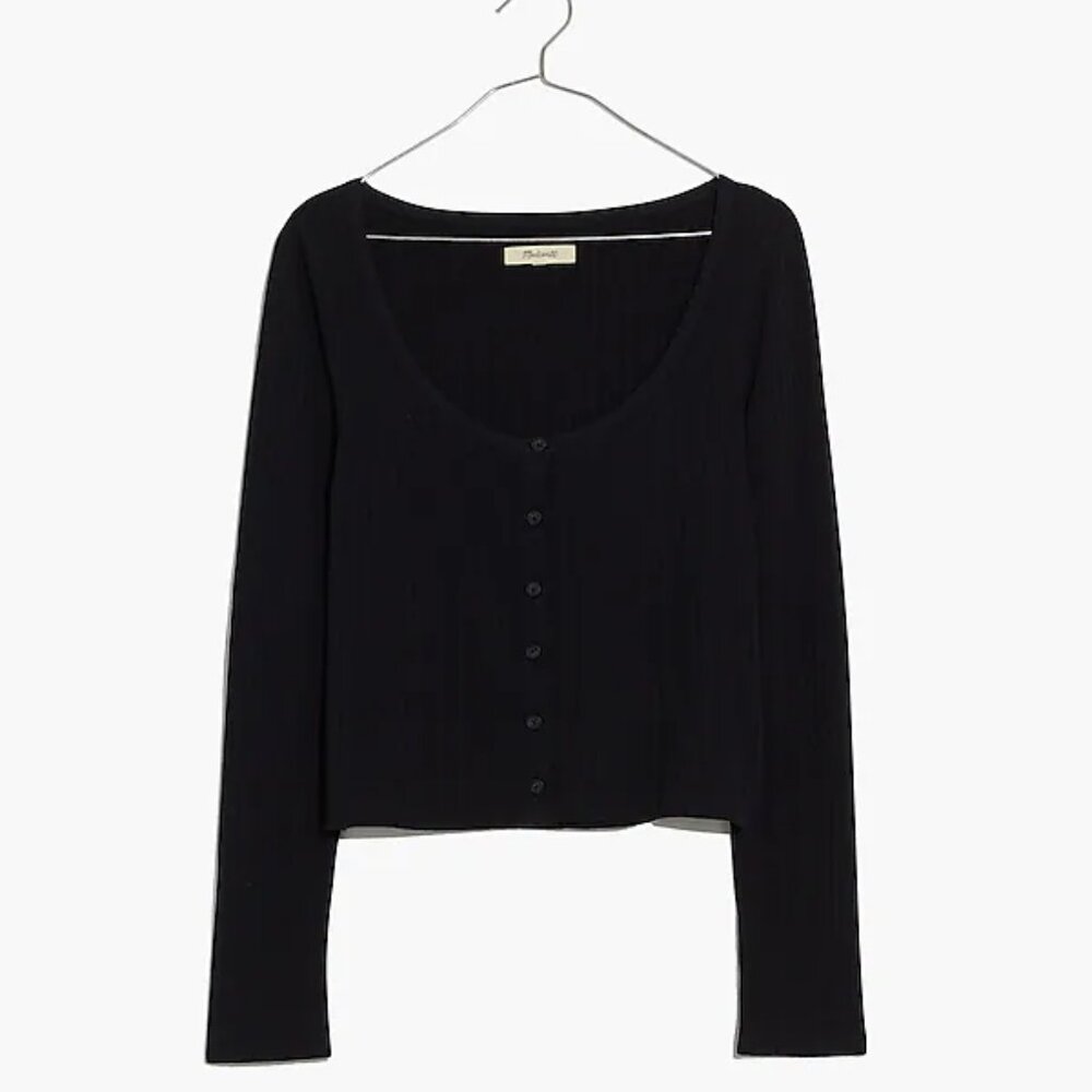 Madewell Ribbed Cardigan Crop Tee